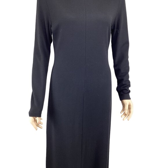 Mia Nola Vintage Maxi Dress Size 2 Long Black Mock Turtleneck Stretch - Picture 6 of 7